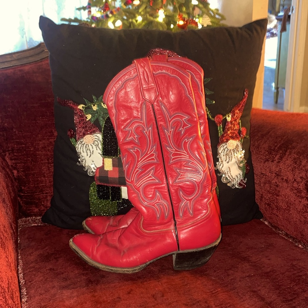 Vintage Red Leather Boots